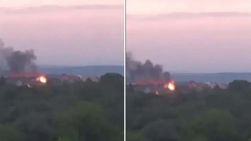 В Ясиноватой “бавовна”-time: после взрывов на месте прилета начался пожар. Видео – From-UA: Новини України