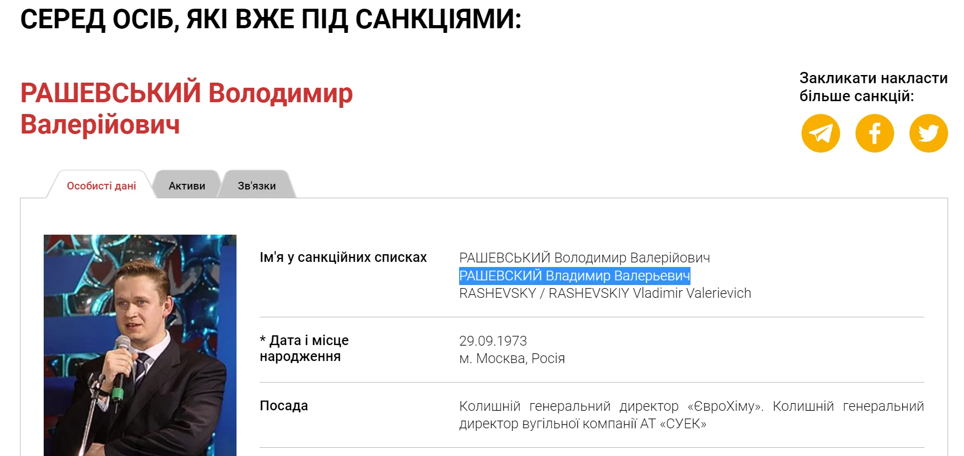 РАШЕВСКИЙ Владимир Валерьевич