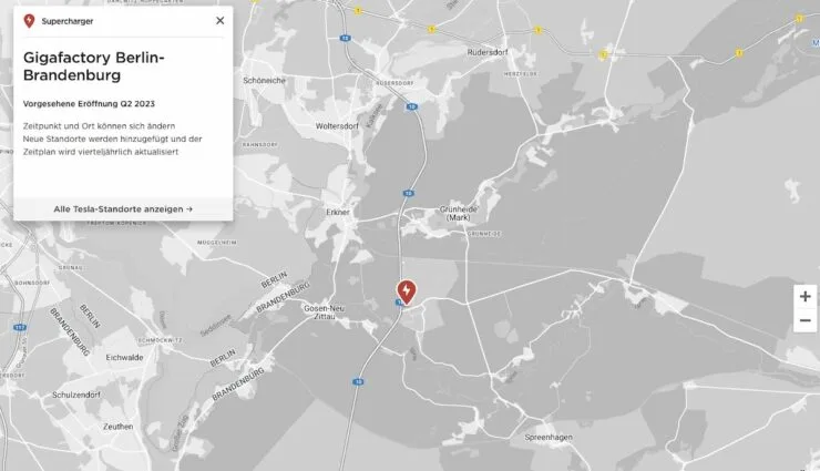 Больше нагнетателей Tesla: запланировано 84 новых места в Германии, одно на собственном заводе компании
