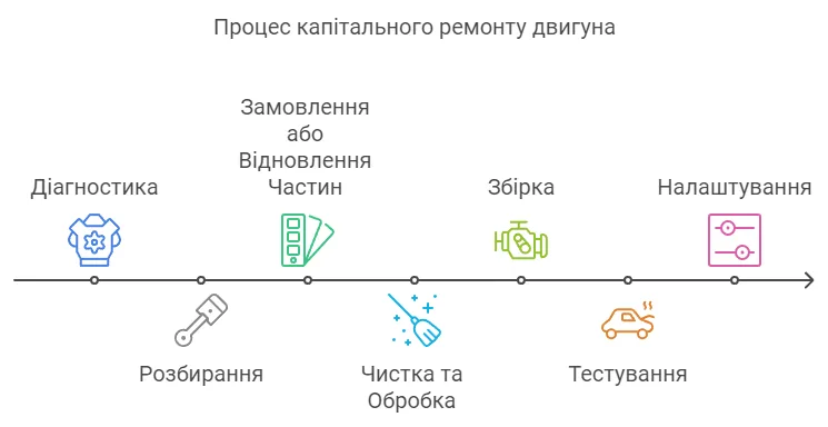 Процес капітального ремонту двигуна Процес капітального ремонту двигуна