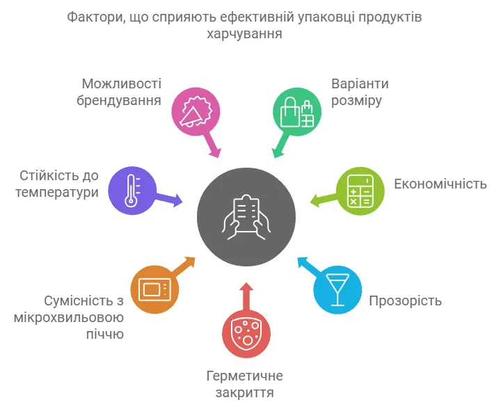 Фактори, що сприяють ефективній упаковці продуктів харчування