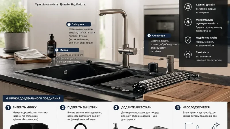 Як правильно поєднати мийку Grohe, змішувач і аксесуари в одну систему – From-UA: Новини України