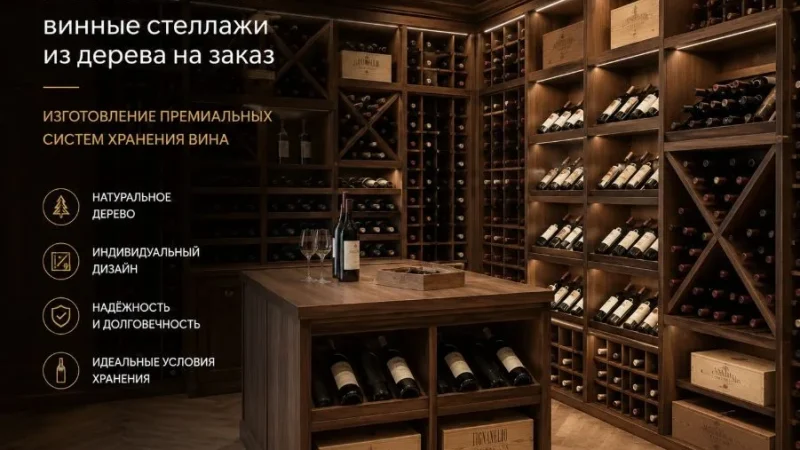 Винные стеллажи из дерева на заказ ERGOOD — изготовление премиальных систем хранения вина – From-UA: Новини України