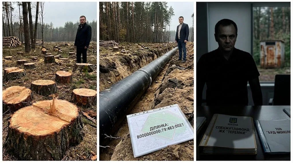 Денис Комарницький, Семен Кривонос, Володимир Шарій та «Спецжитлофонд»: як під носом у НАБУ знищують 9 гектарів лісопарку на Теремках